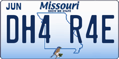 MO license plate DH4R4E