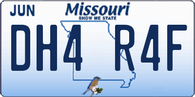 MO license plate DH4R4F