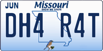 MO license plate DH4R4T