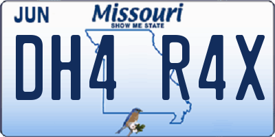 MO license plate DH4R4X
