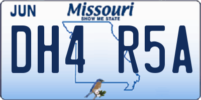 MO license plate DH4R5A