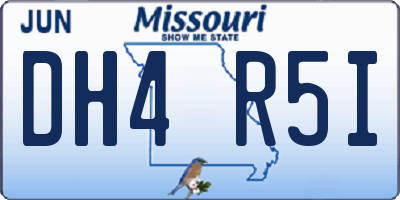 MO license plate DH4R5I