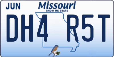 MO license plate DH4R5T