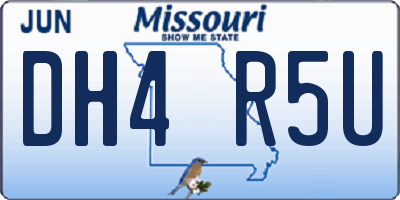 MO license plate DH4R5U