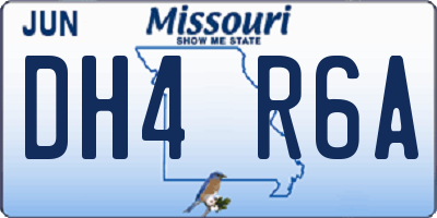 MO license plate DH4R6A