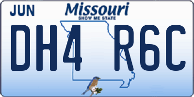 MO license plate DH4R6C