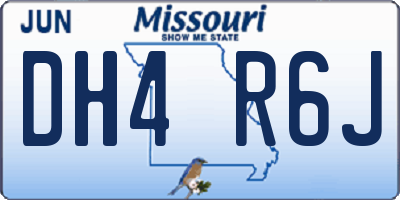 MO license plate DH4R6J