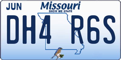 MO license plate DH4R6S