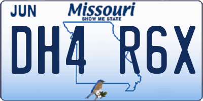 MO license plate DH4R6X