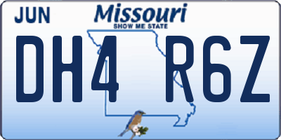 MO license plate DH4R6Z