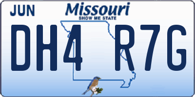 MO license plate DH4R7G