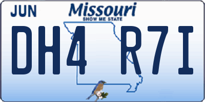 MO license plate DH4R7I