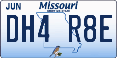 MO license plate DH4R8E