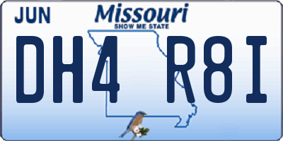 MO license plate DH4R8I