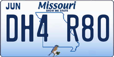 MO license plate DH4R8O