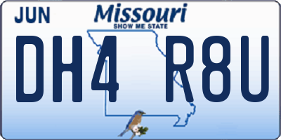 MO license plate DH4R8U