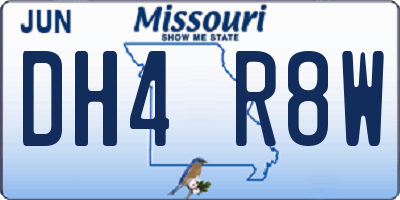 MO license plate DH4R8W