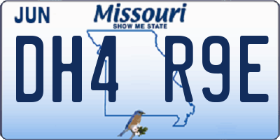 MO license plate DH4R9E