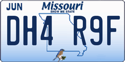 MO license plate DH4R9F