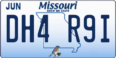 MO license plate DH4R9I