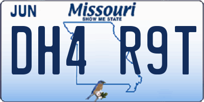 MO license plate DH4R9T