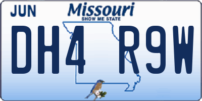 MO license plate DH4R9W