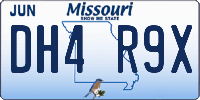 MO license plate DH4R9X