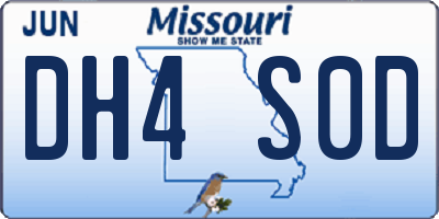 MO license plate DH4S0D