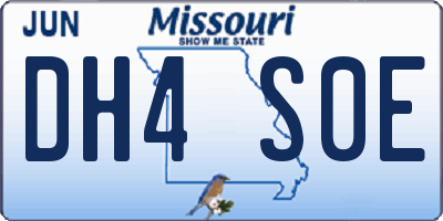 MO license plate DH4S0E