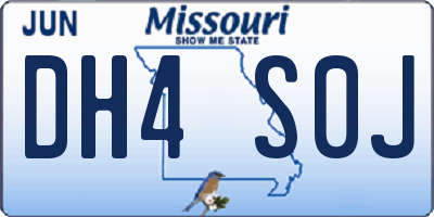 MO license plate DH4S0J