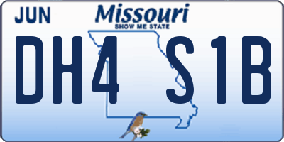 MO license plate DH4S1B