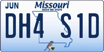 MO license plate DH4S1D