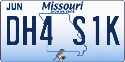 MO license plate DH4S1K