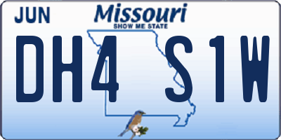 MO license plate DH4S1W