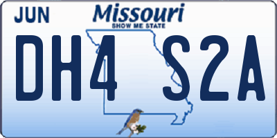 MO license plate DH4S2A