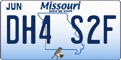 MO license plate DH4S2F