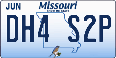 MO license plate DH4S2P