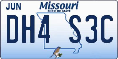 MO license plate DH4S3C
