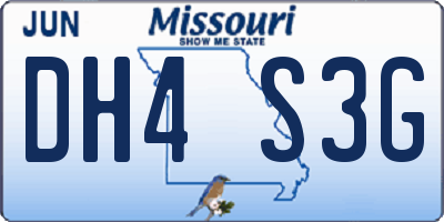 MO license plate DH4S3G