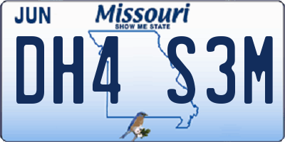 MO license plate DH4S3M
