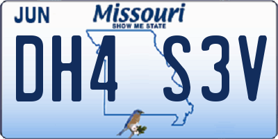 MO license plate DH4S3V