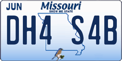 MO license plate DH4S4B