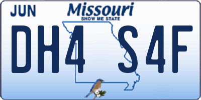 MO license plate DH4S4F