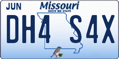 MO license plate DH4S4X