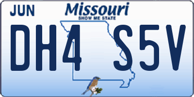 MO license plate DH4S5V
