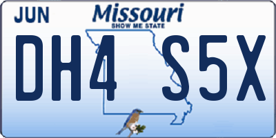 MO license plate DH4S5X