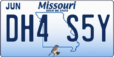 MO license plate DH4S5Y