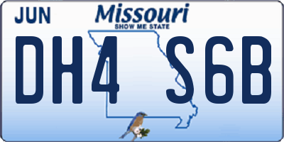 MO license plate DH4S6B