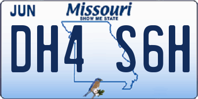MO license plate DH4S6H