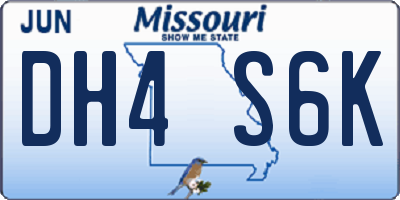 MO license plate DH4S6K